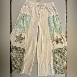(NWOT) POL Patchwork Pants | Cottagecore Boho | Stars & Plaid | Size L